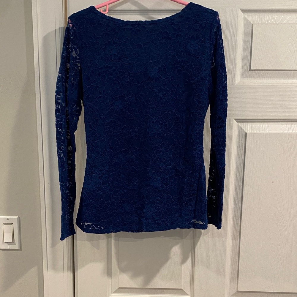 Elegant Navy Lace Women's Top